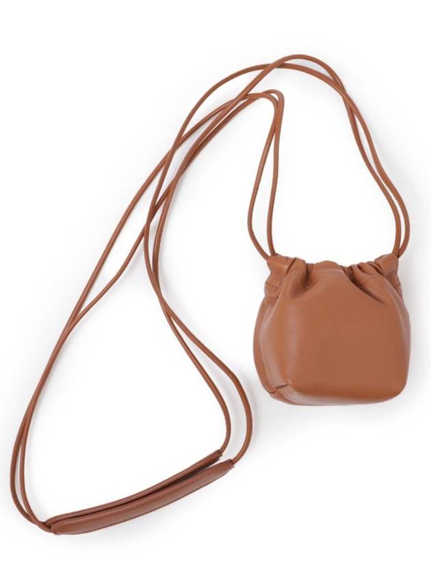 Dumpling Drawstring Calf Leather Mini Bag Brown - JIL SANDER - BALAAN 4