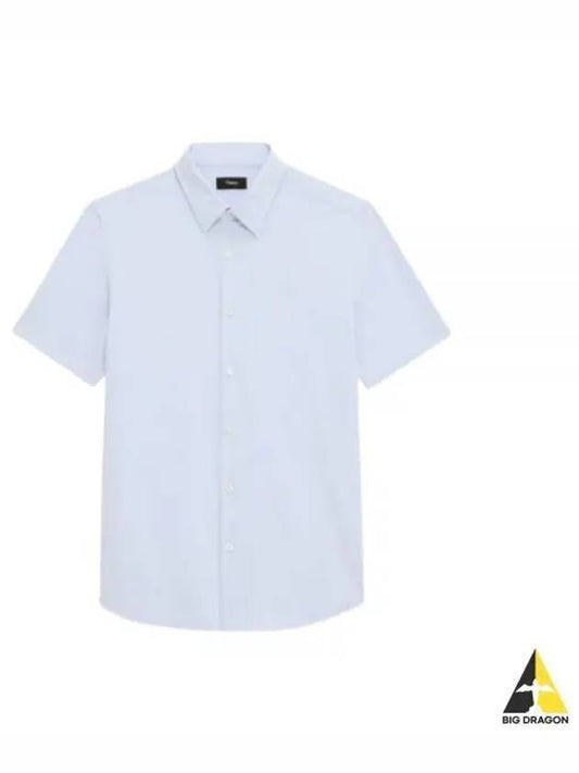 24 Irving Short Sleeve Shirt in Structure Knit N0294514 YJY - THEORY - BALAAN 1