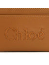 Sense Embroidered Logo Calfskin Card Wallet Brown - CHLOE - BALAAN 6