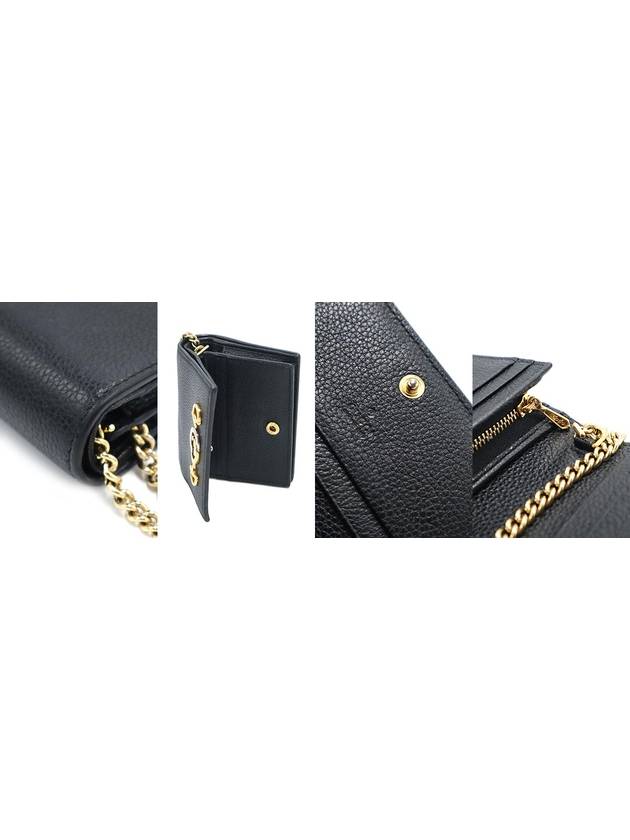 Gucci 570660 Black Leather Zumi Chain Card Case Half Wallet - GUCCI - BALAAN 8