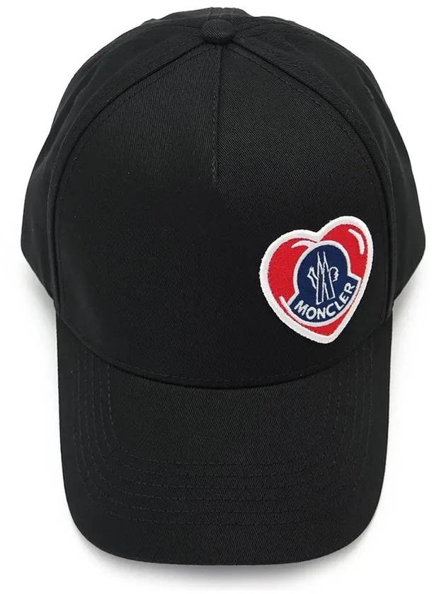 Heart Logo Ball Cap Black 3B000 23 0U162 999 - MONCLER - BALAAN 3