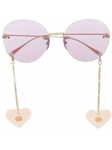 round frame gold metal sunglasses pink - GUCCI - BALAAN 1