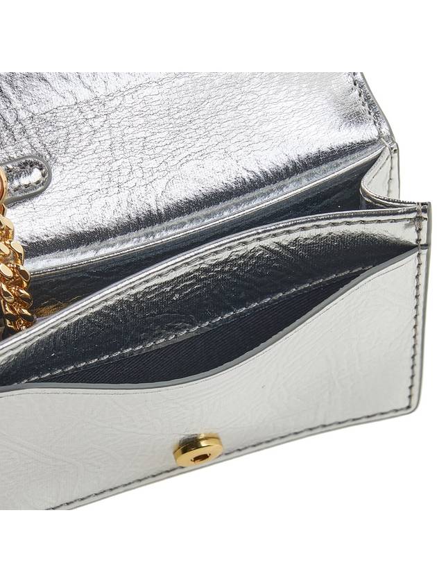 Bou Flap Card Wallet Silver - GANNI - BALAAN 11