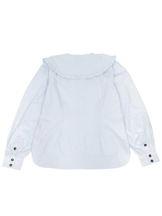 Poplin Frill Collar Shirt Blouse Heather - GANNI - BALAAN 3