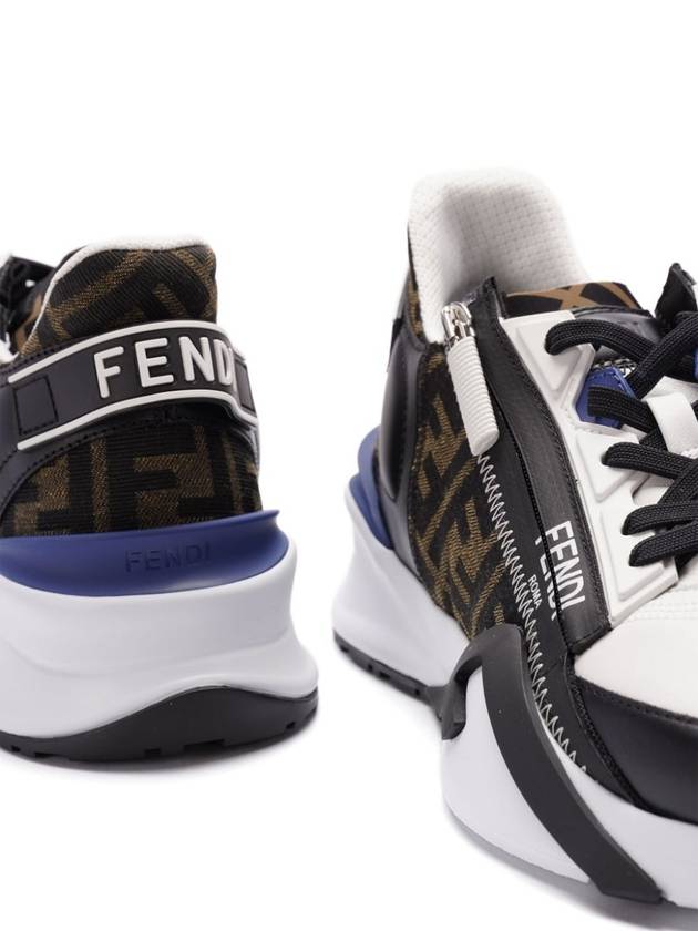 Flow FF Jacquard Leather Running Low Top Sneakers Black - FENDI - BALAAN 4