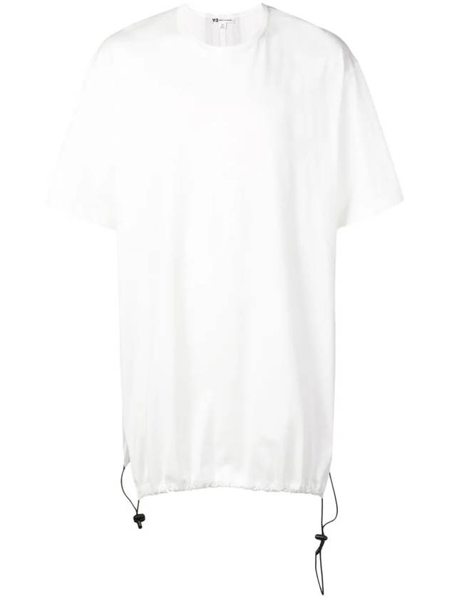 Drawstring Long Short Sleeve T-Shirt White - Y-3 - BALAAN 1