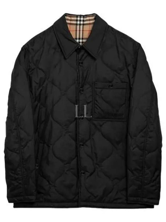 Reversible Vintage Check Thermoregulated Overshirt Jacket Black - BURBERRY - BALAAN 2