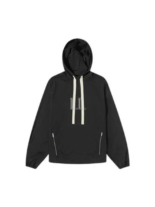 Two Side Zip Pockets Technical Cotton Hoodie Black - JIL SANDER - BALAAN 2