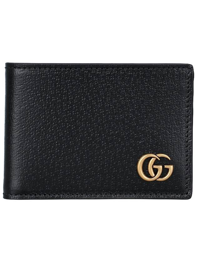 GG Marmont Leather Half Wallet Black - GUCCI - BALAAN 3