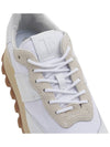 Paneled Lace-up Suede Leather Low Top Sneakers White - TOD'S - BALAAN 9