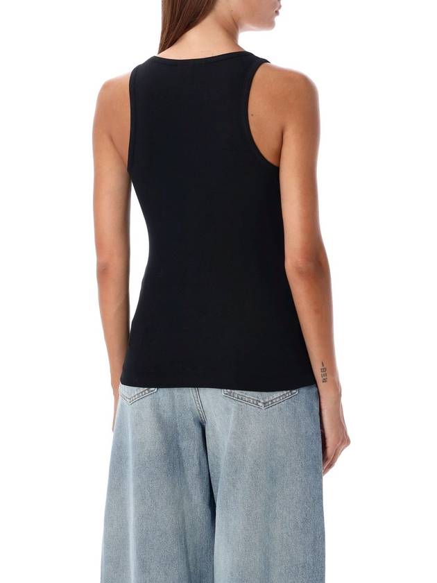 Ribbed Organic Cotton Sleeveless Black - GANNI - BALAAN 3