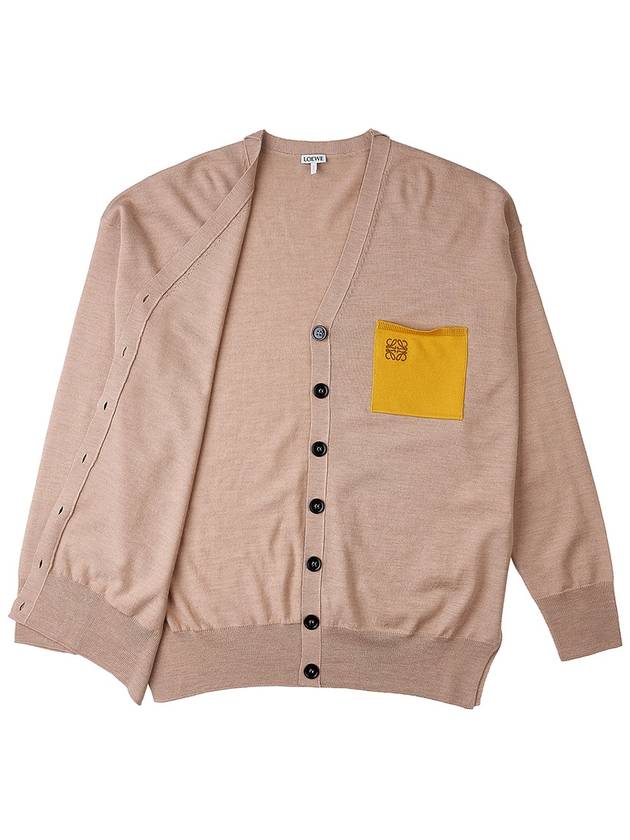 Women's Anagram Pocket Cardigan Beige - LOEWE - BALAAN 10