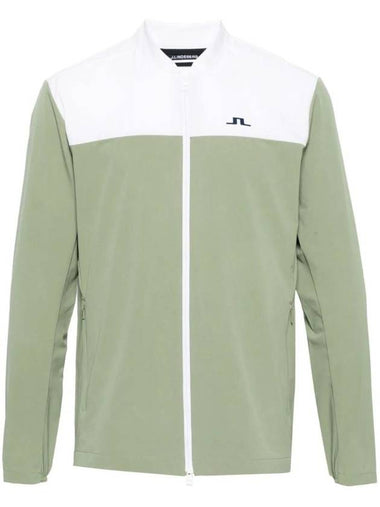 Jeff Hybrid Color Block Zip-Up Jacket Oil Green - J.LINDEBERG - BALAAN 1