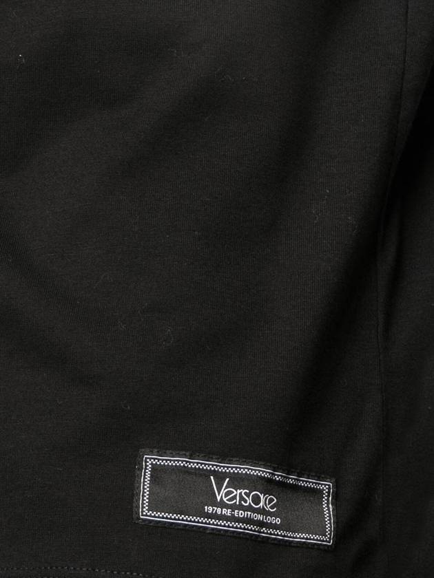 Logo Crewneck Short Sleeve T-Shirt Black - VERSACE - BALAAN 4