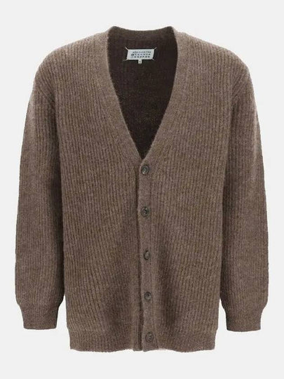 Stitch Alpaca Wool Knit Oversized Fit Cardigan Brown - MAISON MARGIELA - BALAAN 2