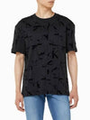 JEANS Men s Black Relaxed Fit AOP Short Sleeve T Shirt J326353 0GK - CALVIN KLEIN - BALAAN 1