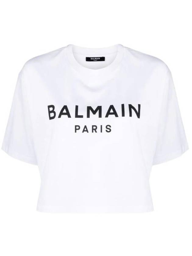 Logo Print Boxy Short Sleeve T-Shirt White - BALMAIN - BALAAN 1