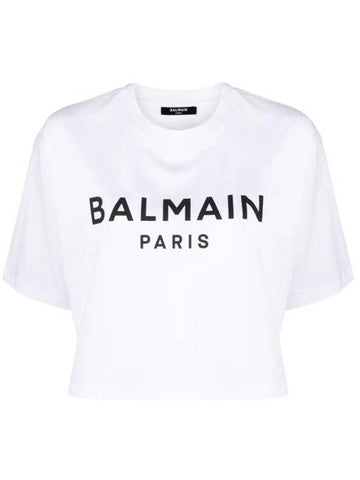 Logo Print Boxy Short Sleeve T-Shirt White - BALMAIN - BALAAN 1