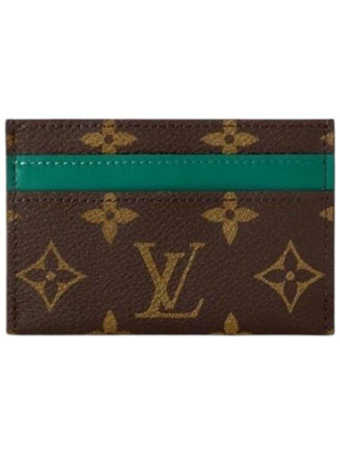 Double Card Wallet Brown Green - LOUIS VUITTON - BALAAN 1