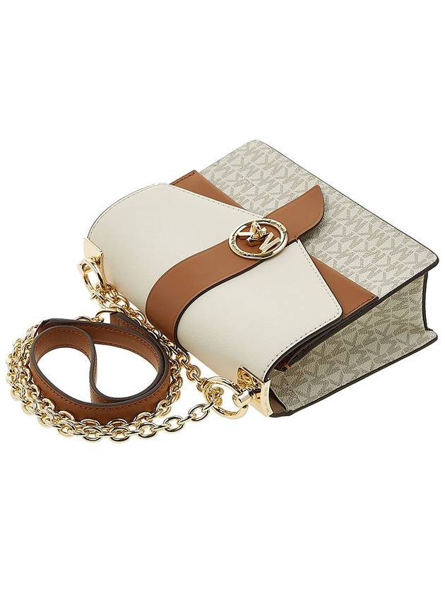 Greenwich Small Color Block Logo Saffiano Leather Cross Bag White - MICHAEL KORS - BALAAN 5