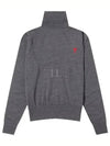 Heart Logo Wool Turtleneck Grey - AMI - BALAAN 2