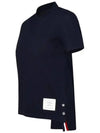 Center Back Stripe Classic Cotton Pique Relaxed Fit Short Sleeve T-Shirt Navy - THOM BROWNE - BALAAN 3