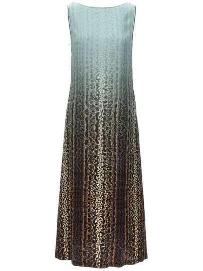 Animalier Silk Long Dress Light Blue - FENDI - BALAAN 2