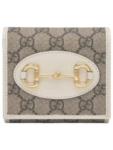 GG Horsebit Wallet Beige Ebony - GUCCI - BALAAN 1