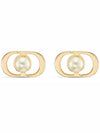 Petit CD Jolie Mini Stud Earrings Gold - DIOR - BALAAN 1