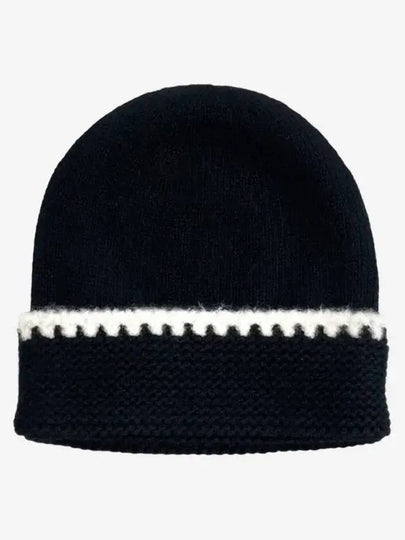 Beanie Cashmere Black White Knit Hat - CHANEL - BALAAN 2