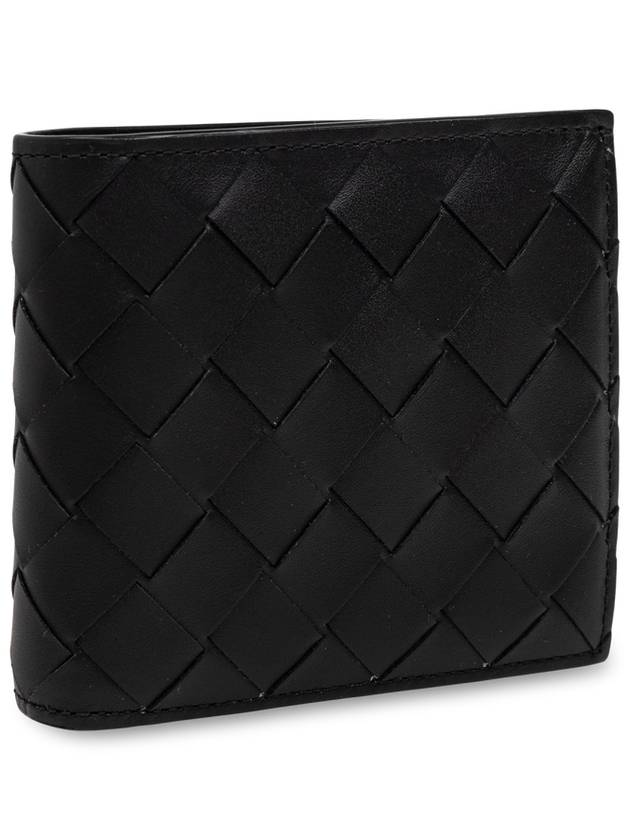 Intrecciato Coin Pocket Bifold Half Wallet Black - BOTTEGA VENETA - BALAAN 5