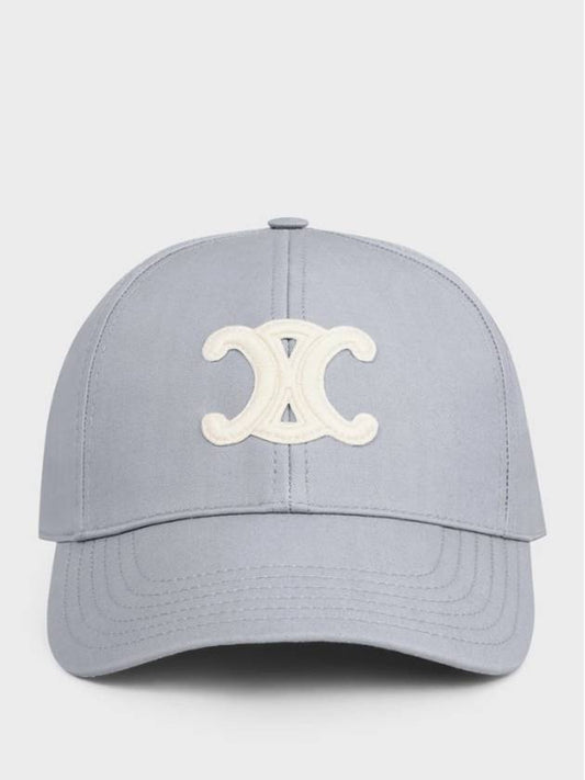 Triomphe logo patch ball cap pearl gray - CELINE - BALAAN 2