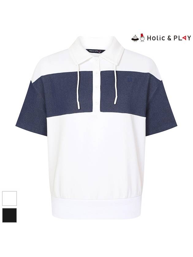 Women s Denim Like Blocking T Shirt HE2WTS005 - HOLIC&PLAY - BALAAN 2