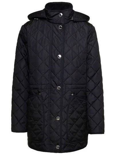 Diamond Quilted Long Nylon Jacket Black - BURBERRY - BALAAN 2