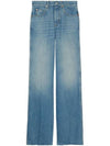 Cotton Straight Jeans Blue - GUCCI - BALAAN 9