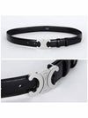 Silver Triomphe Calfskin Belt Black - CELINE - BALAAN 3