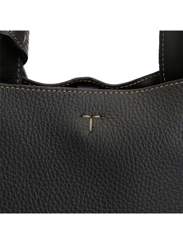 Logo Charm Leather Micro Tote Bag Black - TOD'S - BALAAN 9