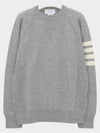 French Terry 4 Bar Cashmere Knit Top Pale Grey - THOM BROWNE - BALAAN 2