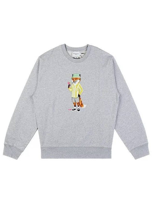 Dressed Fox Print Sweatshirt Light Grey Melange - MAISON KITSUNE - BALAAN 2