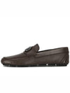 V logo signature leather loafers dark brown - VALENTINO - BALAAN.