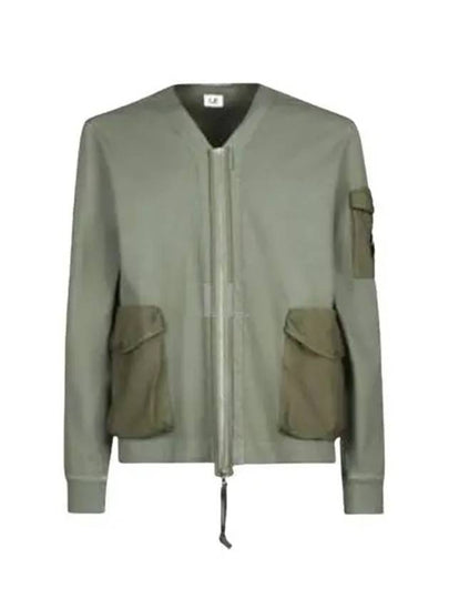 Men's Logo Patch Zip-Up Jacket Bronze Green - CP COMPANY - BALAAN 2