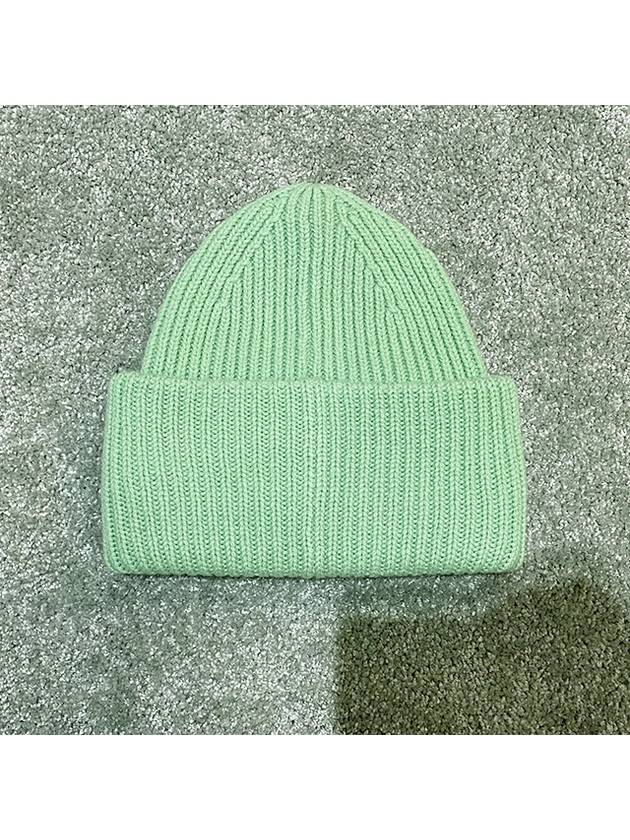 Studios Face Patch Ribbed Wool Beanie Spring Green - ACNE STUDIOS - BALAAN.