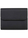 Alphabet Grain Leather Flap Small Half Wallet Black - CHLOE - BALAAN 4