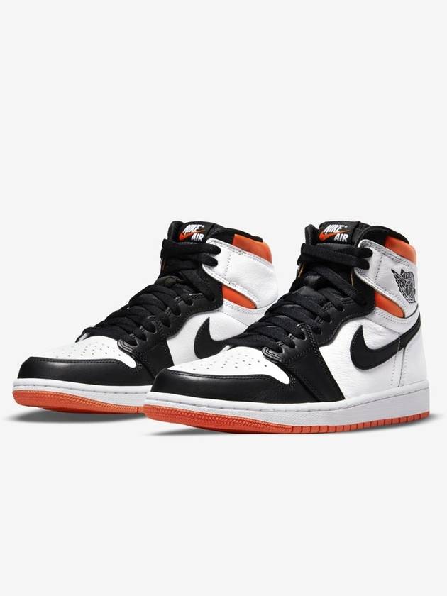 Men's Jordan 1 Retro High Top Sneakers White Black Orange - NIKE - BALAAN 2