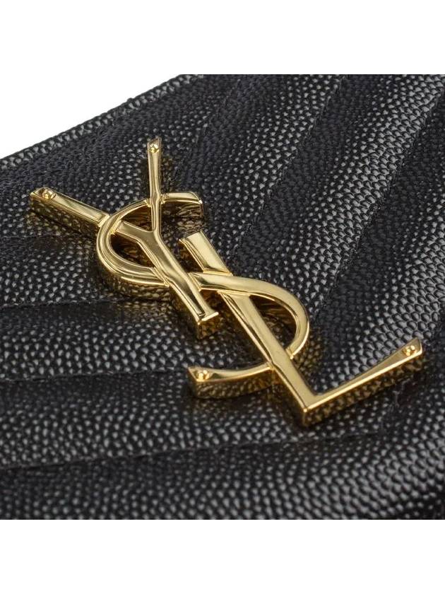 Matelasse Monogram Zipper Around Long Wallet Black - SAINT LAURENT - BALAAN 8