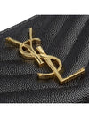 Matelasse Monogram Zipper Around Long Wallet Black - SAINT LAURENT - BALAAN 4