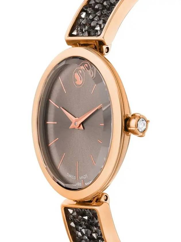 Crystal Rock Oval Metal Watch Black Rose Gold - SWAROVSKI - BALAAN 4