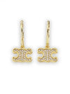 Triomphe Rhinestone Earrings Gold - CELINE - BALAAN 2