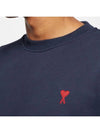 Heart Embroidered Logo Sweatshirt Navy - AMI - BALAAN 6