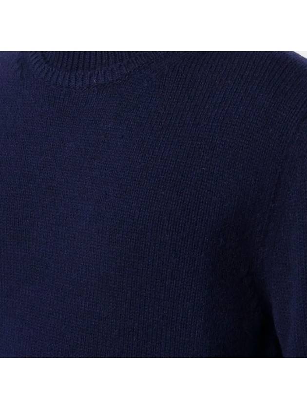 Elbow Patch Wool Knit Top Navy - MAISON MARGIELA - BALAAN 4